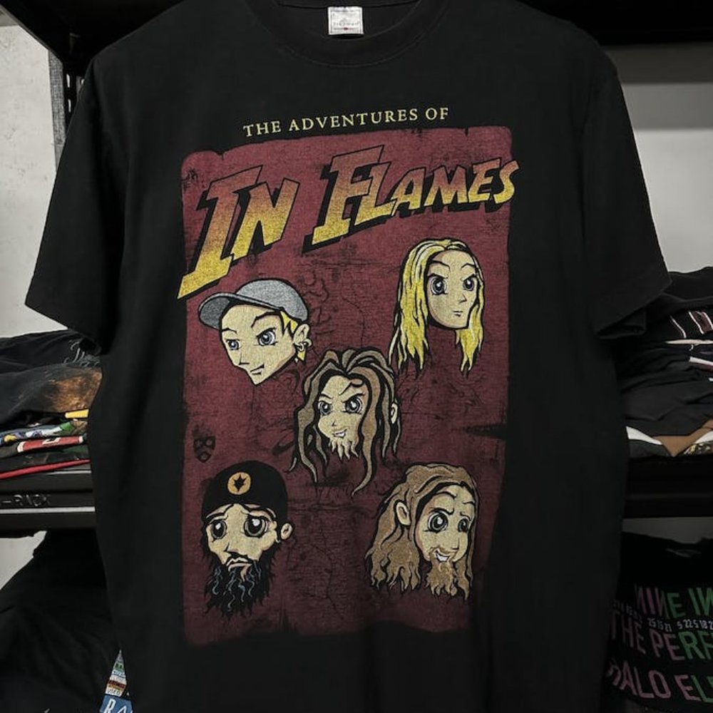Vintage In Flames Swedish Heavy Metal Band Faded Tee